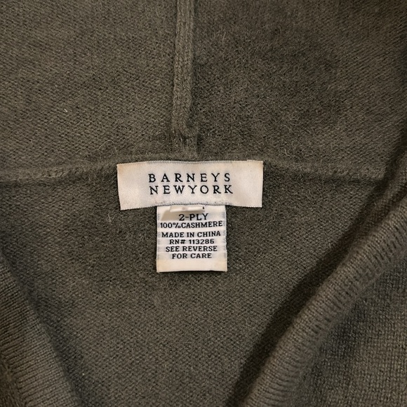 Barneys New York 100% Cashmere Sweater With Hood - Picture 3 of 7